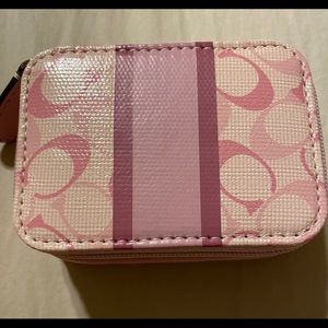 NEW Coach Signature Pink Mini Travel Pill Box